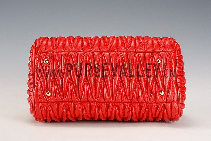 Miu Miu Matelasse Top Handle Large Red