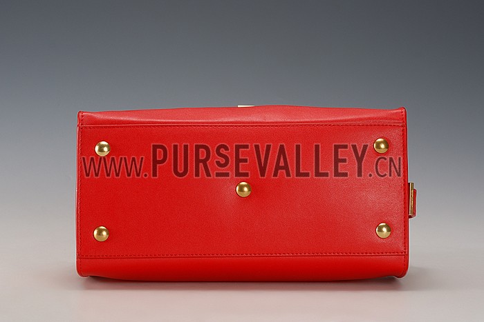 Saint Laurent Monogram Cabas Small Leather Bag Red