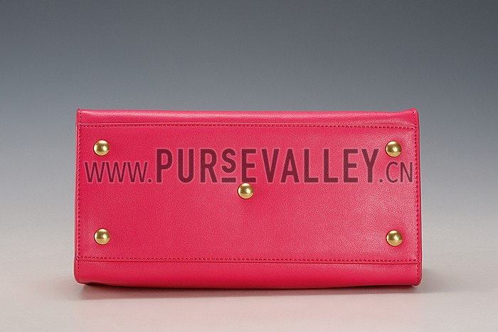 Saint Laurent Monogram Cabas Small Leather Bag Fuchsia