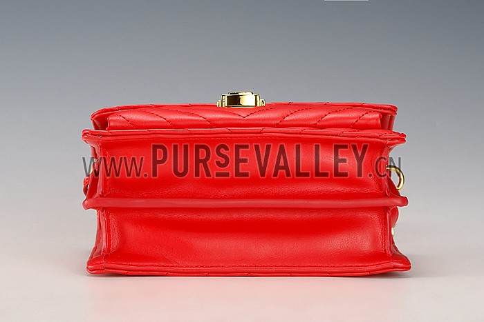 Saint Laurent High School Matelasse Medium Bag Red
