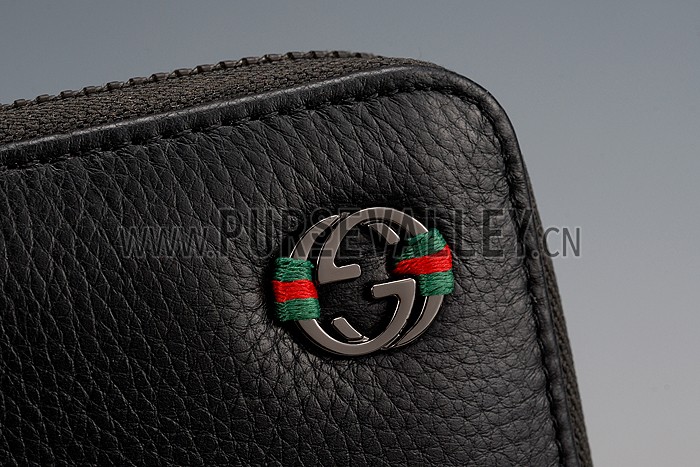 Gucci Wallet With Interlocking G Metal Detail Black