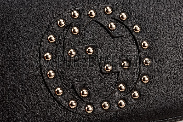 Gucci Soho Disco Studded Wallet Black