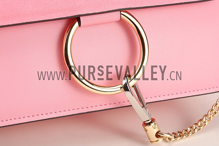 Chloe Faye Small Bag Pink Suede Leather Flap