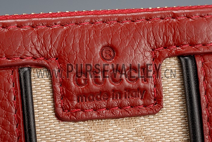 Gucci Vintage Web GG Canvas Wallet Red