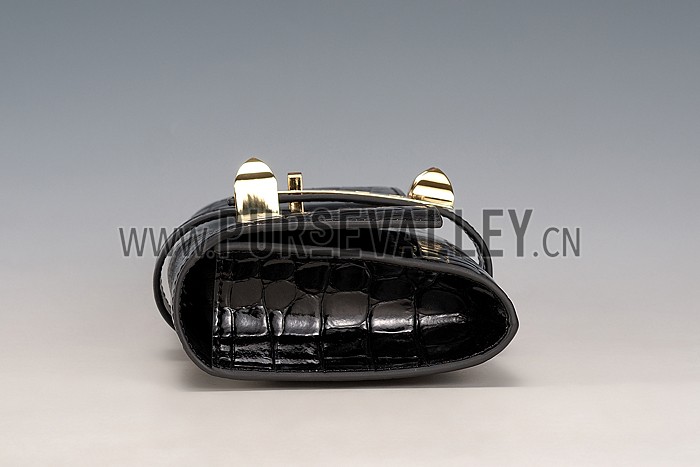 Hermes Medor Crocodile Leather Black Clutch 18926677