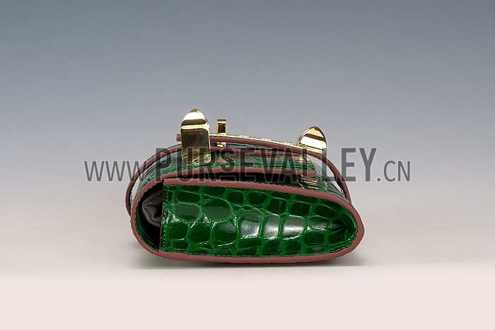 Hermes Medor Crocodile Leather Green Clutch 18926680