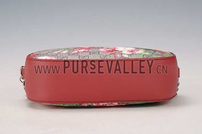 Gucci Blooms GG Supreme Canvas Mini Chain Bag Red