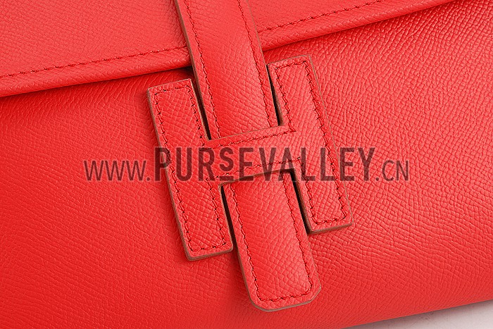 Hermes Jige Elan 29 Red Clutch 608014