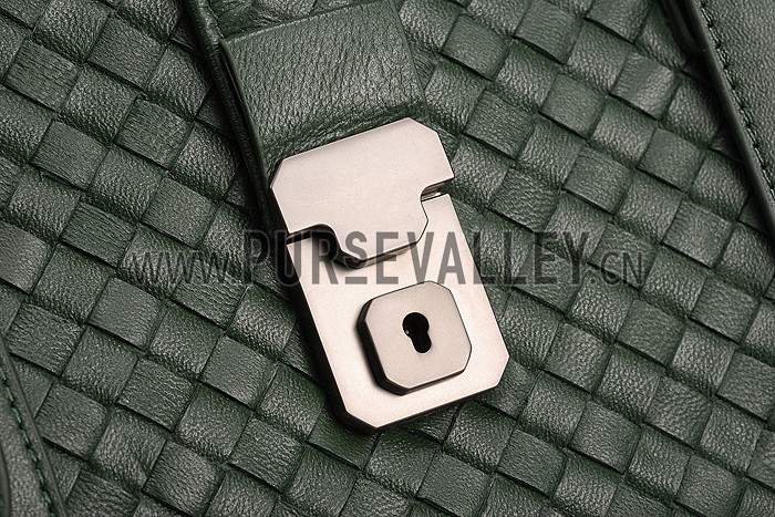 Bottega Veneta Intrecciato Nappa Top Large Handle Green Bag