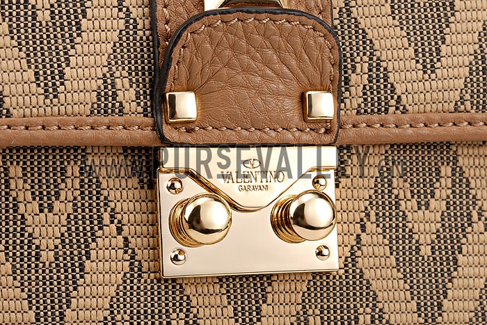 Valentino Viva Valentino Fabric Rockstud Bag Tan