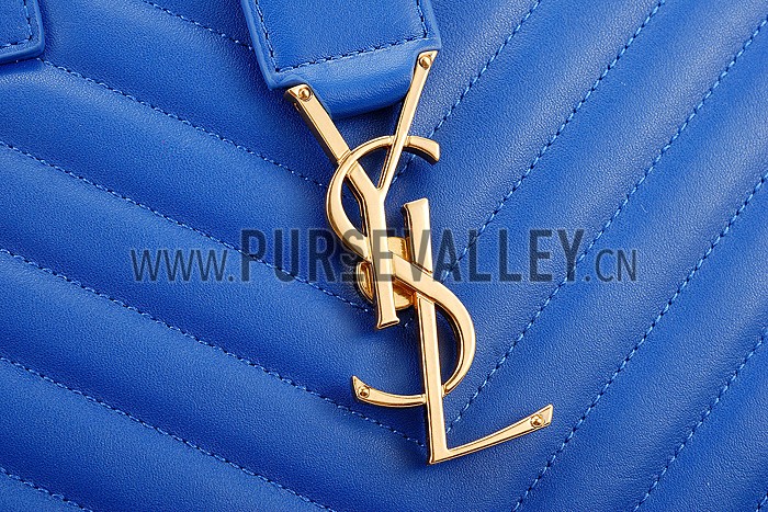 Saint Laurent Monogram Cabas Royal Blue Matelasse Leather Bag