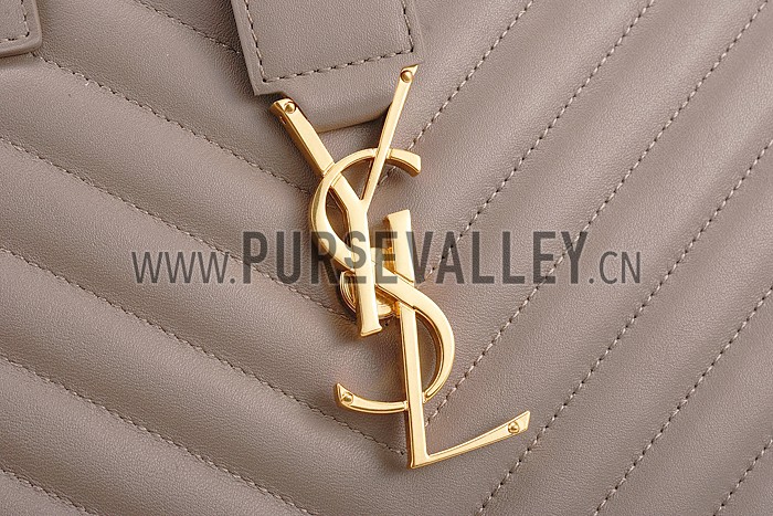 Saint Laurent Monogram Cabas Khaki Matelasse Leather Bag