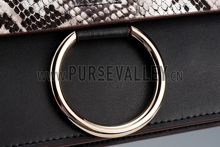 Chloe Faye Small Bag Black and Python Pattern