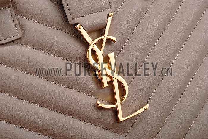 Saint Laurent Monogramme Baby Cabas Matelasse Khaki Bag