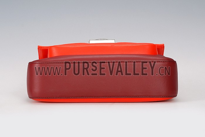 Fendi Be Baguette Bicolor Poppy Red and Bordeaux Bag