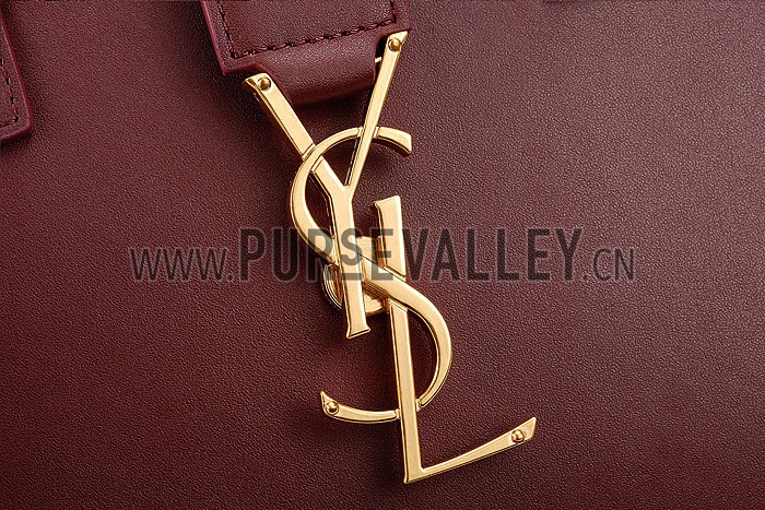 Saint Laurent Monogram Cabas Medium Bordeaux Bag