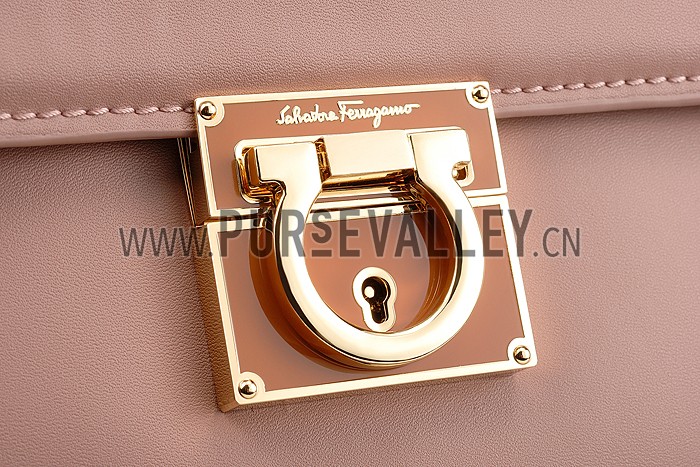 Salvatore Ferragamo Sofia Mini Leather Tote Beige