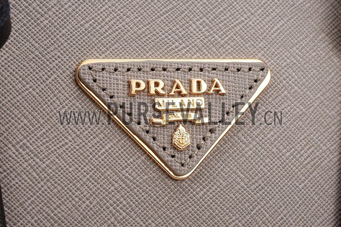 Prada Saffiano Promenade Black and Grey Tote