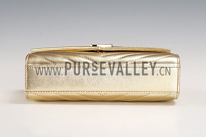 Saint Laurent Small Monogram Gold Bag