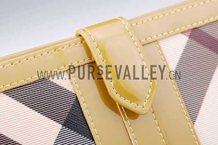 Burberry Nova Check Oversize Wallet Antique Yellow