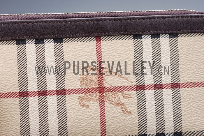 Burberry Nova Check Zip Around Wallet Black Trim