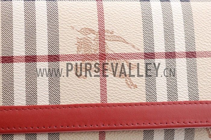 Burberry Haymarket Check Large Wallet Red