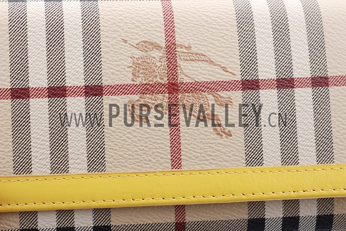 Burberry Haymarket Check Large Purse Yellow