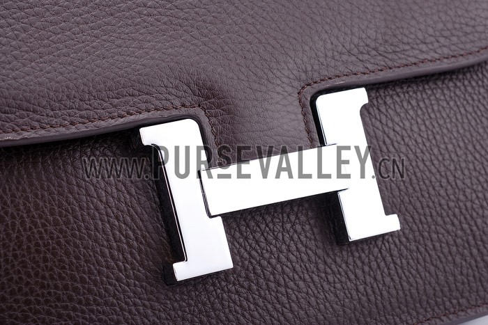 Hermes Constance Brown with Silver Buckle