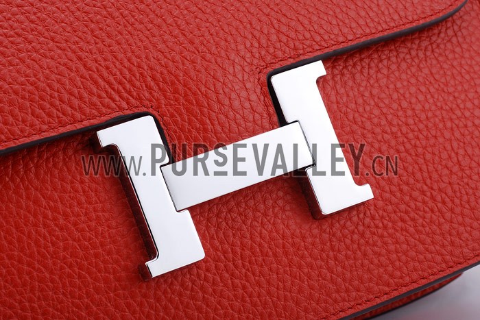 Hermes Constance Red with Silver Buckle