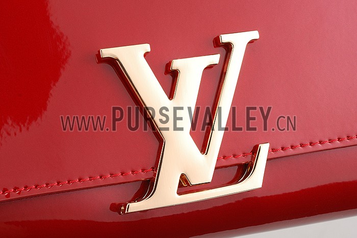 Louis Vuitton Chain Louise Patent Leather Red