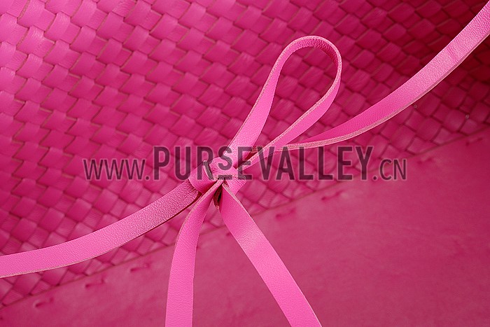 Bottega Veneta Woven Ostrich Large Tote Bright Pink