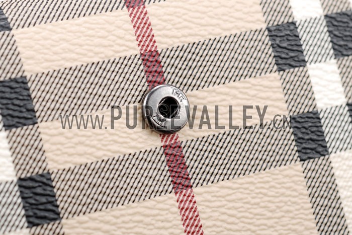 Burberry Haymarket Check Large Purse Dark Brown