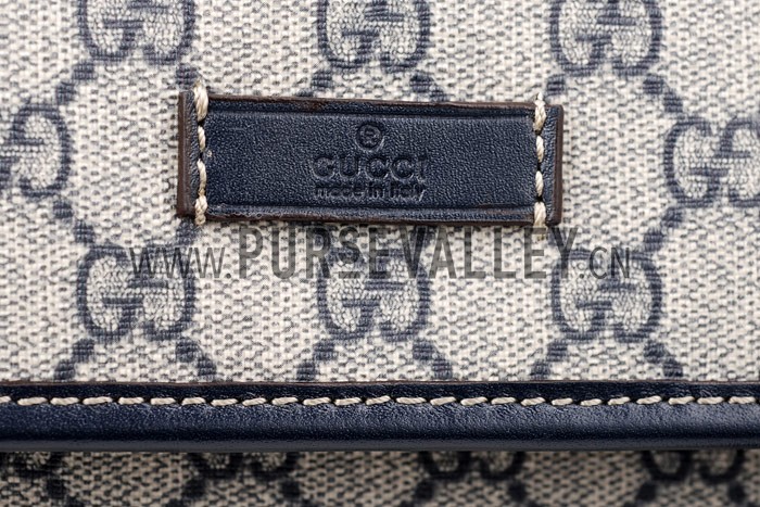 Gucci Monogram Canvas Messenger Bag Navy
