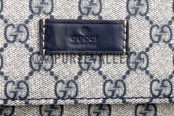 Gucci Monogram Canvas Messenger Flap Bag Navy