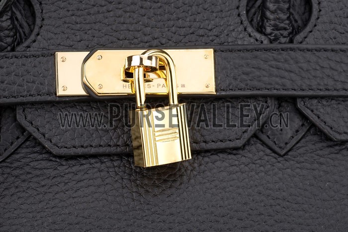Hermes Birkin Horse Embossed Gold Hardware Tote Black