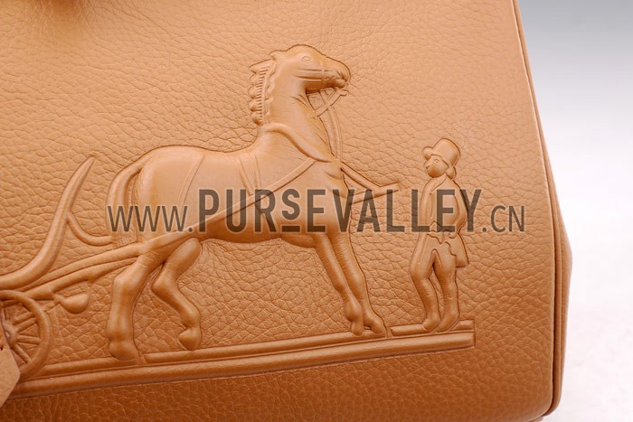 Hermes Birkin Horse Embossed Gold Hardware Tote Tan