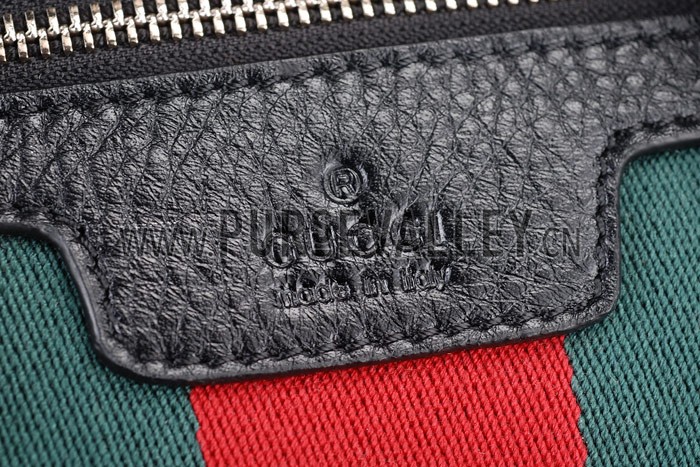 Gucci Vintage Web Medium Boston Black Bag