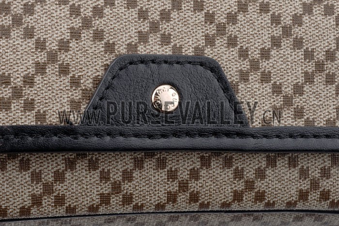 Gucci Canvas Medium Flap Messenger Bag Black Trim