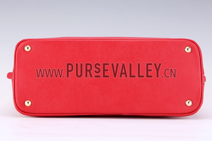 Prada Saffiano Medium Promenade Tote Red