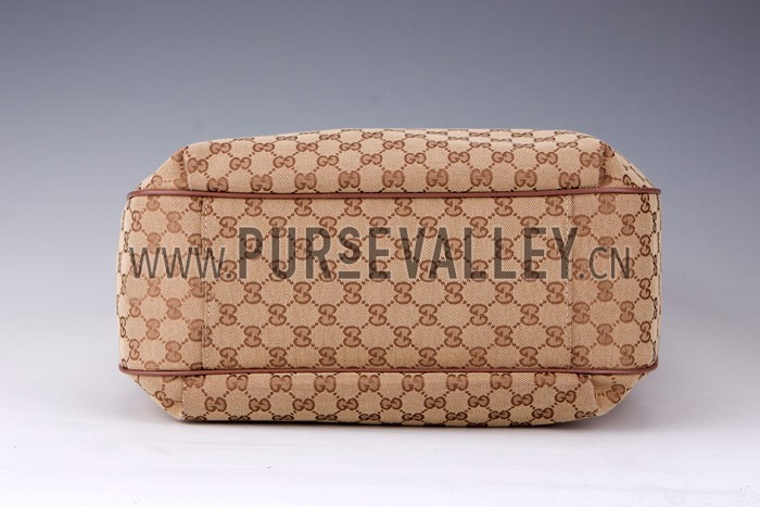 Gucci Emily GG Canvas Light Plum Leather Trim Hobo