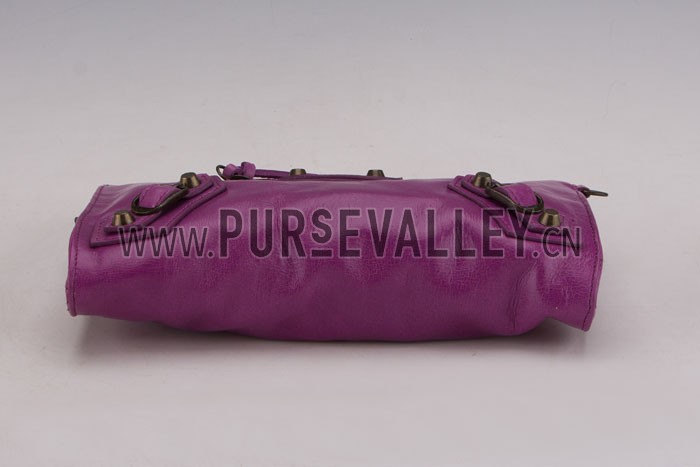 Balenciaga Giant Gold Envelope Wallet with Strap Purple