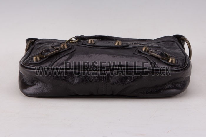Balenciaga Giant Gold Hip Purse Black