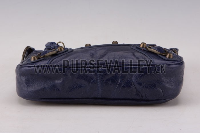Balenciaga Giant Gold Hip Purse Dark Blue