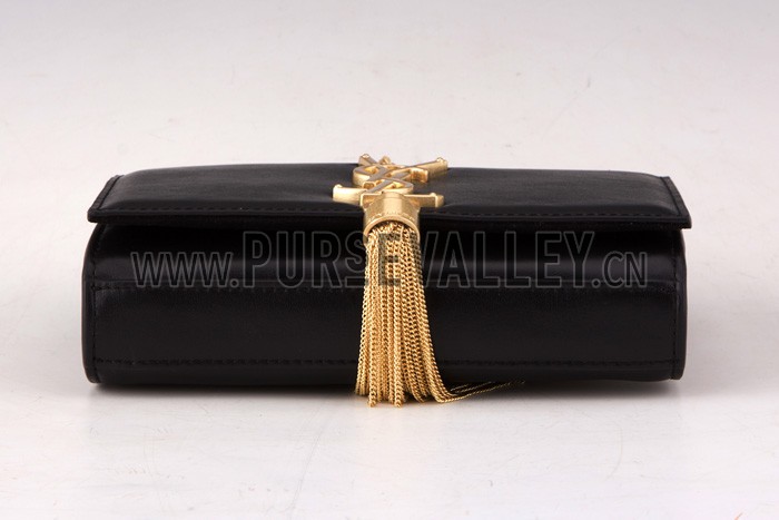 Saint Laurent Cassandre Tassel Black Shoulder Bag