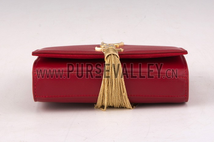 Saint Laurent Cassandre Tassel Red Shoulder Bag