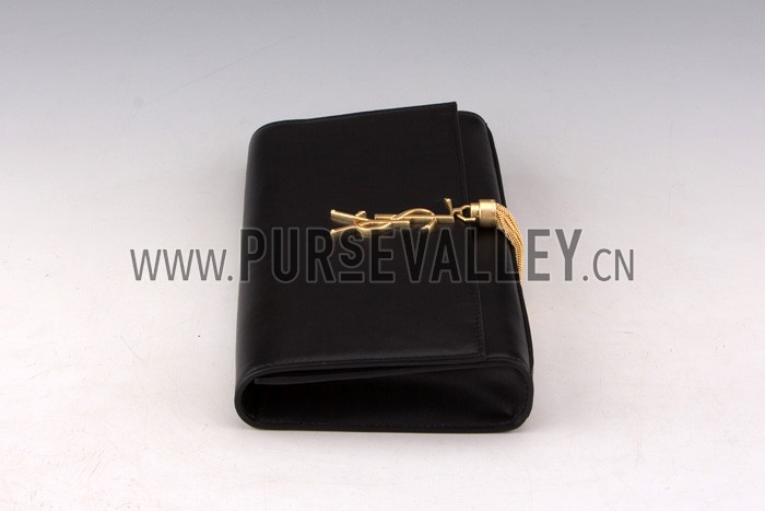 Saint Laurent Cassandre Tassel Black Clutch