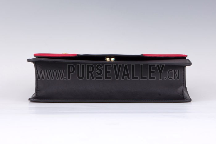 YSL Betty Medium Chain Shoulder Red Black