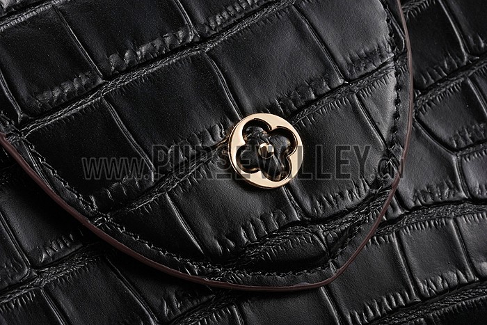 Louis Vuitton Capuciness Crocodile Leather Black MM 607547