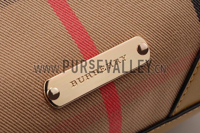 Burberry Small Bridle House Check Tote Bag Yellow 607781