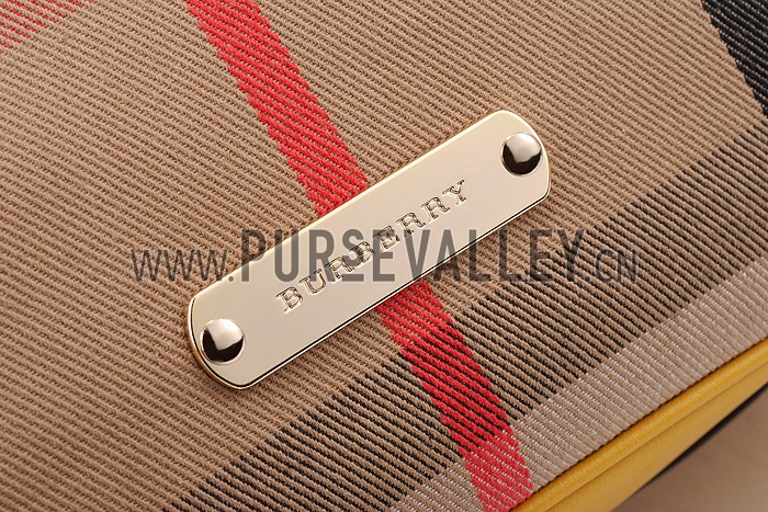 Burberry Medium Bridle House Check Tote Bag Yellow 607784